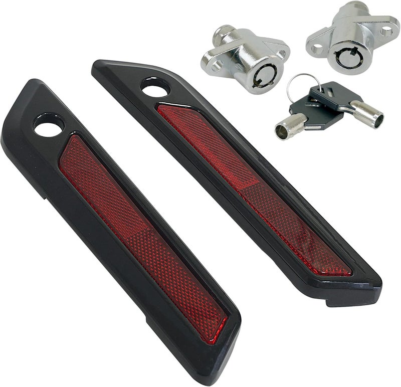 SWESGI Saddlebag Hinge Latch Covers with Hard Saddlebag Locks Fit for Harley 2014-2023 Touring Street Electra Road Glide King FLHX FLHR FLTRX FLTRX Ultra FLTRU FLHTCU FLHTKSE(Black+Red) - Image 1